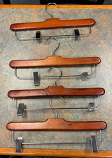 Used Natural Wood Pant or Skirt Hangers 4 Pack