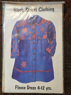 Birch Street Clothing Pattern Girls Fleece Dress Pattern 4-12 Years Uncut