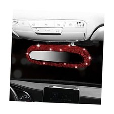 Bling Rearview Mirror Cover, Elastic Plush Auto Rear View Mirror Protector, Red