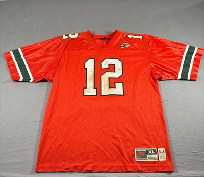 VTG Nike Miami Hurricanes Jim Kelly #12 Jersey XL NCAA College
