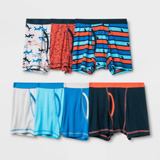 Cat  Jack Boys' 7pk Multicolor Boxer Briefs, Underwear Size 12-14 L