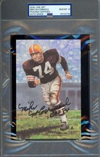 Mike McCormack Gem Mint 10 PSA DNA Signed Goal Line Art Card GLAC Auto HOF 84