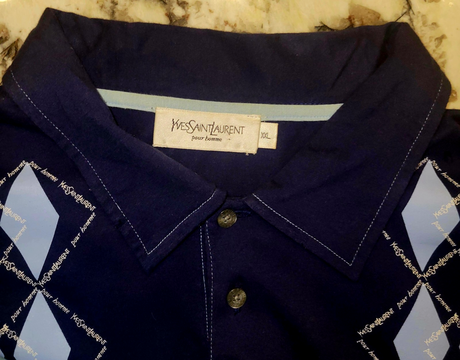 Polo Yves Saint Laurent Argile Logo 2XL YSL Uomo XXL