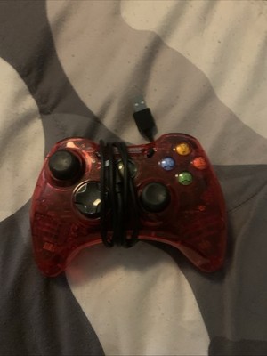 PDP Rock Candy Xbox 360 Wired Controller w/ Cable Clear Red NOT TESTED