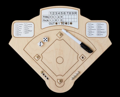 ACROSS THE BOARD Baseball Game Handcrafted Solid Wood Field w/ Pegs Dice Marker