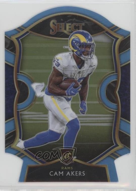2020 Panini Select Concourse Light Blue Prizm Die-Cut Cam Akers #55 Rookie RC
