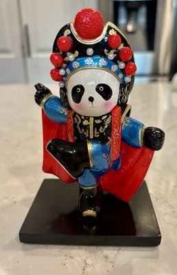 CHINESE PEKING PERFORMING OPERA PANDA BEAR CERAMIC FIGURINE ROYAL WARRIOR 5''