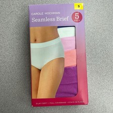 NEW Carole Hochman Women's S 5-Pack Seamless Briefs Silky Soft Multicolor G1490