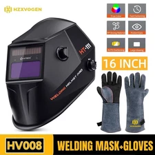 Pro Fast Auto Darkening Welding Helmet Solar Power / Battery Welding Mask&Gloves