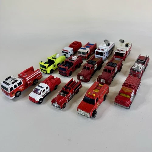 VTG Matchbox Hot Wheels Fire Truck Lot Emergency Rescue Ladder Engine Lot 14