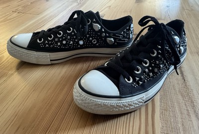 Converse Limited Edition Punk Low Top Black Uniquely Studded 8.5 US Black Label