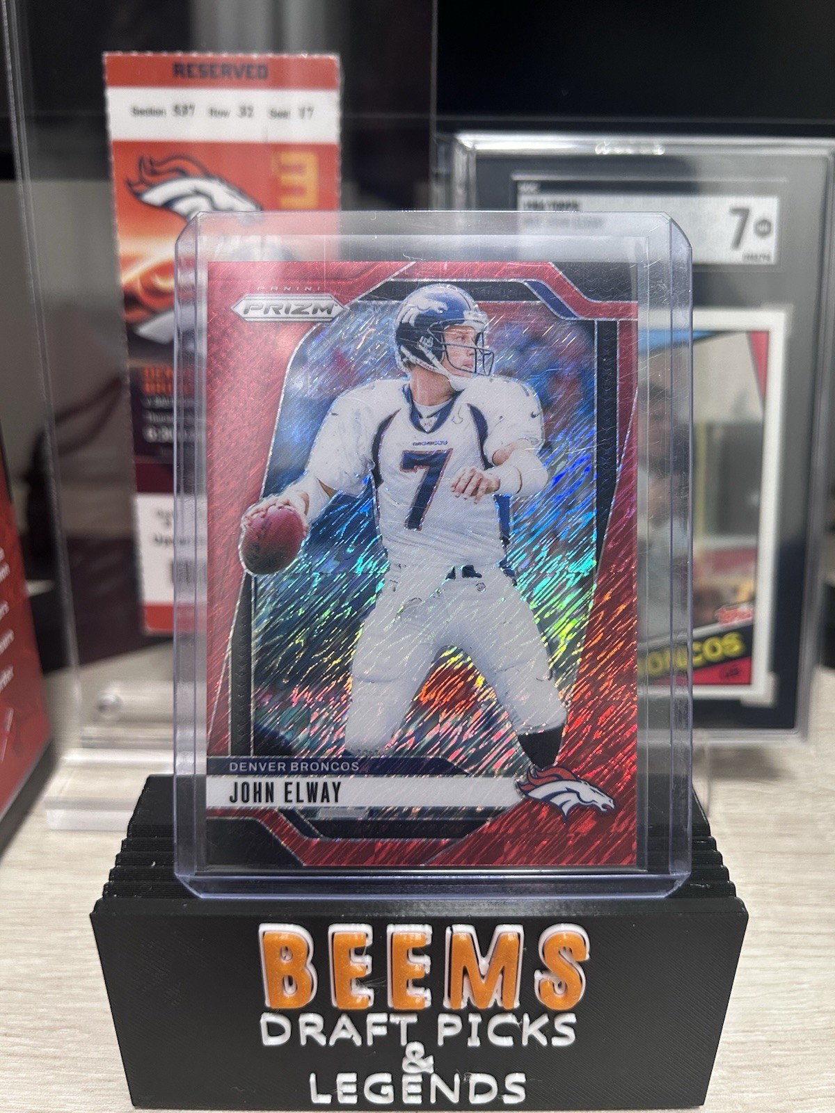 2024 Panini Prizm John Elway #89 Red Shimmer Prizm /35