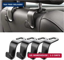 Car Back Seat Headrest Hooks, 4 Pack Black Stylish Back Seat Hanger for Car Hand