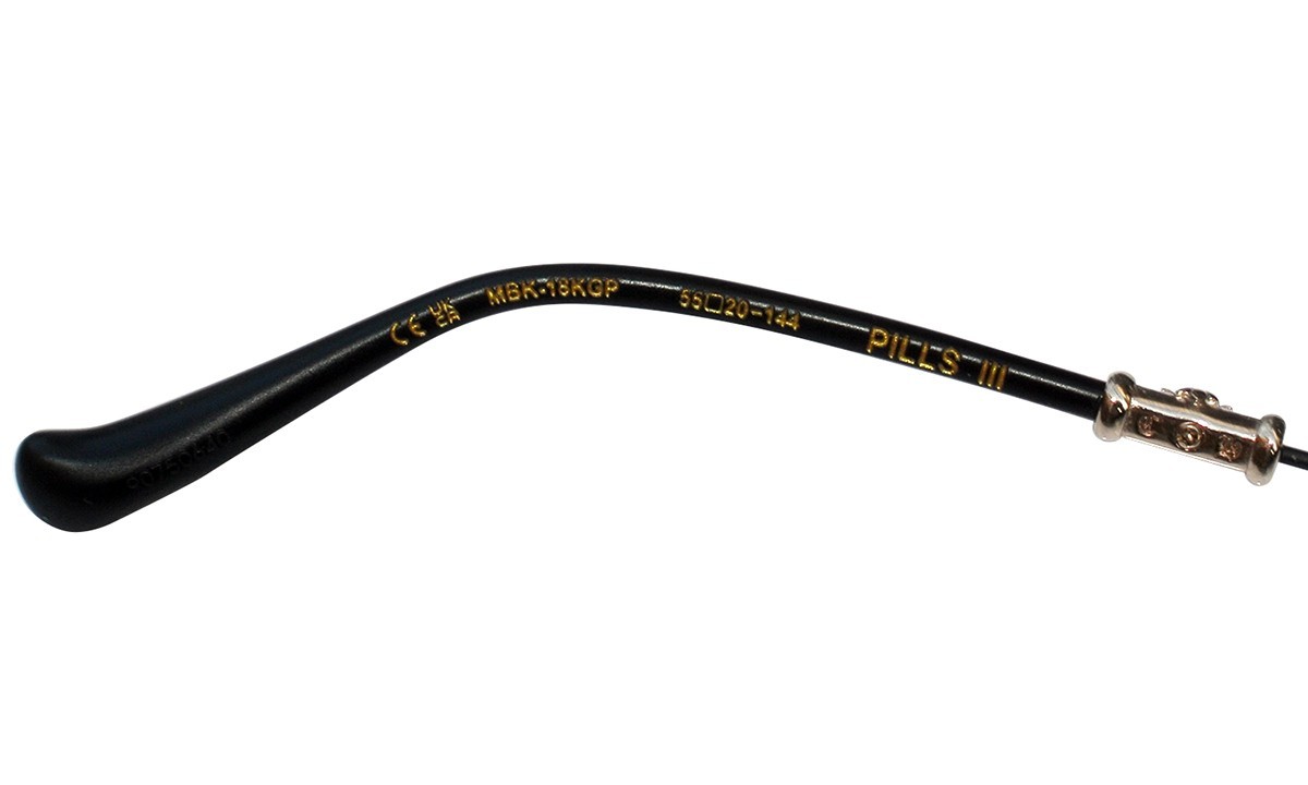 CHROME HEARTS PILLS III MATTE BLACK 18K GOLD PLATED EYEGLASSES | eBay