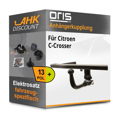 Für Citroen C-Crosser 07- ORIS Anhängerkupplung abnehmbar + 13polig E-Satz NEU