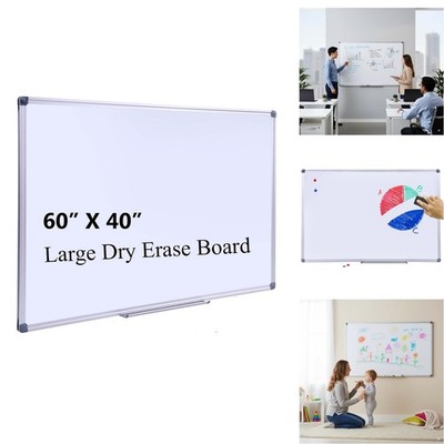 DexBoard 60'' x 40'' Magnetic Dry Erase White Board for Teacher Students