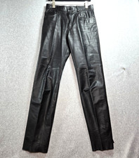 Vintage Leather Loft Lined Black Leather Pants Size 32