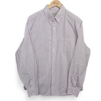 J Crew Shirt Mens Large Red Blue Check Button Down Woven Long Sleeve Cotton