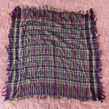 Plaid Purple and Green Scarf Bandana 100% Cotton Made In India