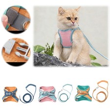 Cat Harness Soft  Breathable Vest Escape Proof   Cat Leash Adjustable