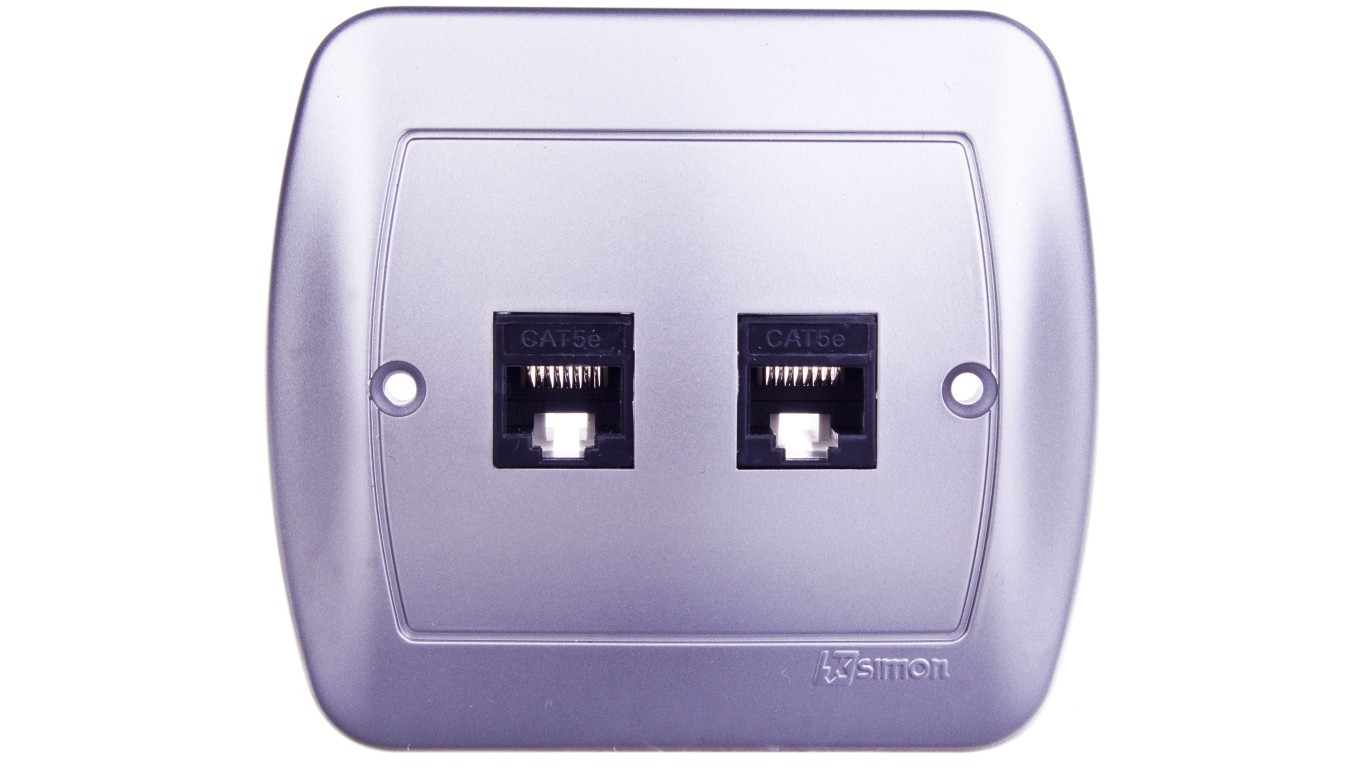 2xRJ45 Computer Socket Cat.5e Simon Akord AF52/26