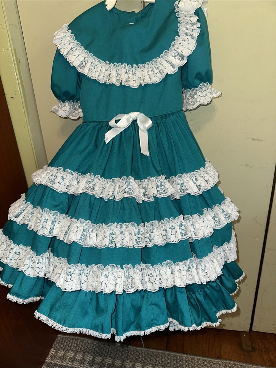 Vintage Kathleen Scott Pageant Dress Green Frilly Ruffles Slip 5pcs Size 4R  | eBay