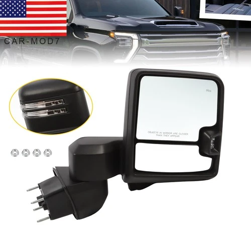 For Chevy Silverado 2500 3500 GMC Sierra 2019-2023 Passenger Side Towing Mirror