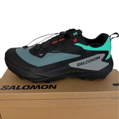 Salomon Genesis GTX Gore Tex Mens 8.5 (EUR 42) Trail Running Shoes Black Gray