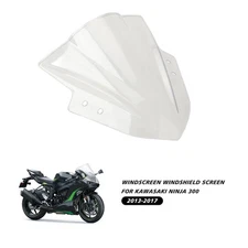 Clear Double Bubble ABS Windscreen Windshield For Kawasaki Ninja 300 2013-2018