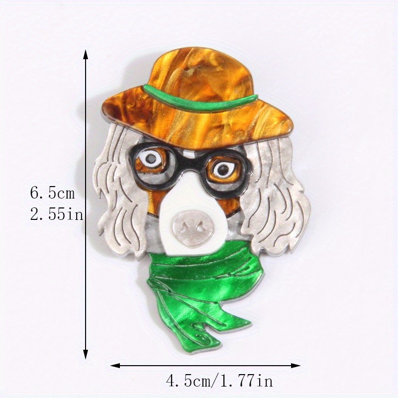 Spilla acrilica cartone animato simpatico cane abbigliamento borsa accessori foto 2