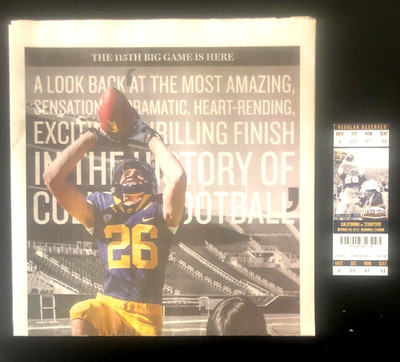 2012 California Bears - Stanford BIG GAME TICKET & Cal Daily Paper 30th THE PLAY