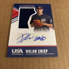 2018 USA Stars Stripes AUTO JUMBO RELIC SP /199 Nolan Crisp #98 Baseball (f3)