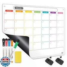 Mag-Fancy Dry Erase Calendar Kit- Magnetic Calendar for Refrigerator - Monthl