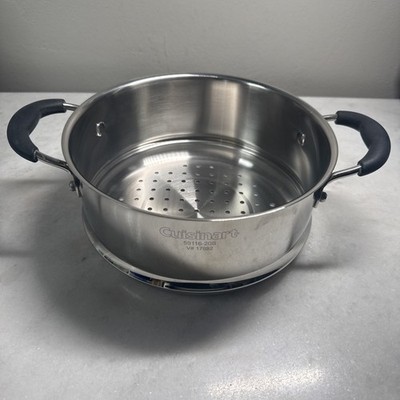 Cuisinart Steamer Insert  8.5'' Stainless Steel Colander Handles Strainer V17882