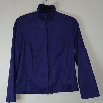 Clio Velvet Vintage zip up padded shoulder jacket  2 front pockets | Size 6