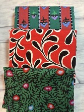 Lot of 3 Kaffe FAsset quilt fabric fat quarters green red black Twig Shiraz