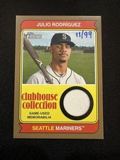 Julio Rodríguez 2023 Topps Heritage Clubhouse Collection Gold Jersey Relic /99