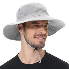 UPF 50 Cooling Boonie Sun Hat for Men Women Wide Brim Bucket Hat for Safari