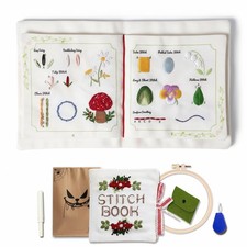 Beginner Embroidery Stitch Book with Fabric Pages, 30 Hand Embroidery Stitche...