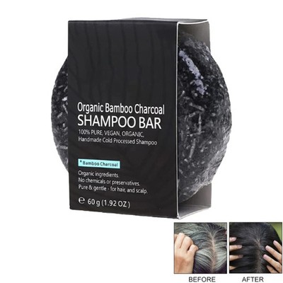 Hair Growth Shampoo Bamboo Charcoal Soap Clean Scalp Cover Grey Anti Hair Loss