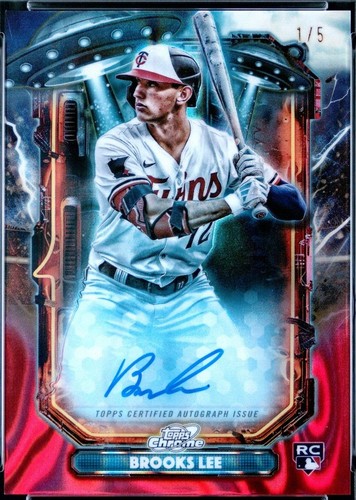 2025 Topps Chrome Sapphire Brooks Lee On Card Auto Green /99 #RA 