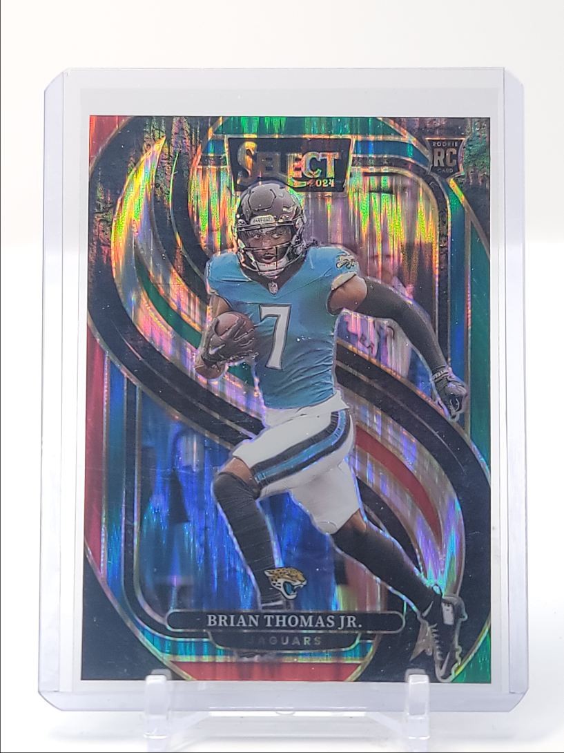 BRIAN THOMAS JR. 2024 SELECT PREMIER LEVEL ROOKIE RED GREEN SHOCK RC Q5760