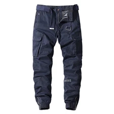 Men Hip Hop Pants Jogger MaleTrousers Multi-Pocket Casual Joggers Men Pants