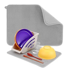 Microfiber Small Dish Drying Mat, 11.8x15.7 Inch Absorbent Dish Drainer 