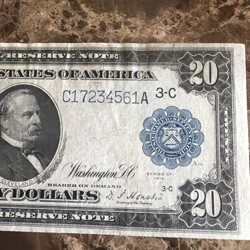 Pictograph Grade R 1914 $20 BEAUTIFUL HIGH GRADE XF Large Size Philadelphia Federal ...