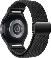 One Click Fabric Bands for Samsung Galaxy Watch 7 6 4 5 FE Band 20mm, Black