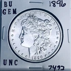 1896 BU GEM MORGAN SILVER DOLLAR UNC MS+++ U.S. MINT RARE COIN 7493