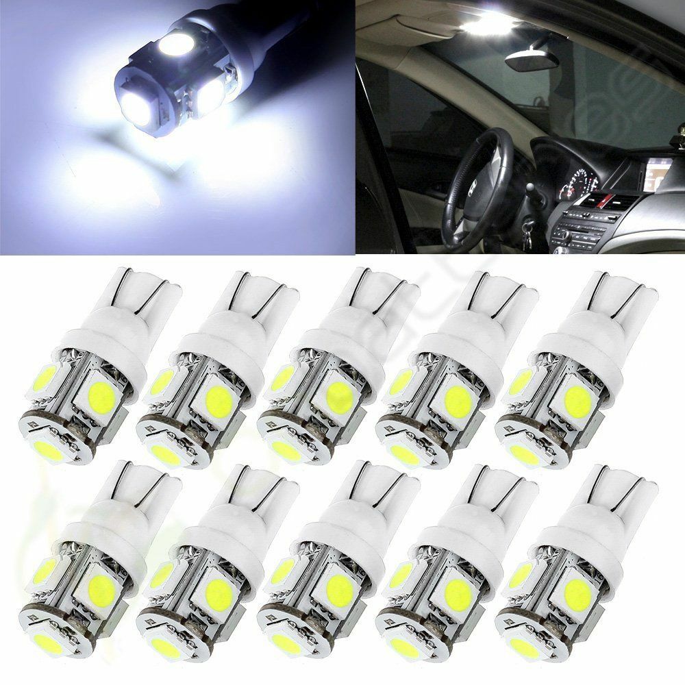 Minghunian 10x T10 194 168 W5W 5050 SMD 5 LED Car Night Light Bulb