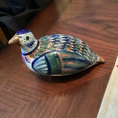 ERANDI TONALA MEXICO POTTERY DOVE BIRD HAND PAINTED MEXICAN FOLK ART SIGNED