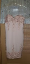 Forever 21 Dress Juniors Size Large Pink Blush Sleeveless Bodycon Lace detail